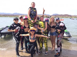 Some of the West Coast's most talented female racers celebrate Lauren Conroy's big win.